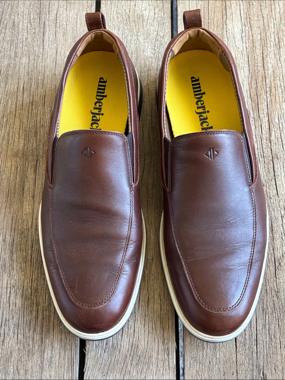Amberjack 10.5 Men's Slip-On Brown Leather Shoes